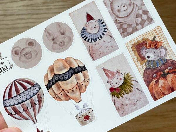 Planilla de stickers Festival de animales